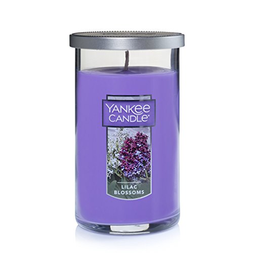 Yankee Candle Lilac Blossoms Scented, Classic 12oz Medium Perfect Pillar Single Wick Candle, Over 80 Hours of Burn Time