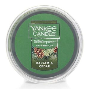 Yankee Candle Balsam and Cedar Meltcup - Scenterpiece Wax Warmer System Refill - Set of TWO Balsam and Cedar Easy Meltcups