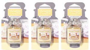 yankee candle 3 pack car jar fragrances. vanilla cupcake. air freshener.