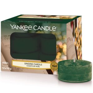 yankee candle scented, tea light candles (x 12), singing carols, 117 gram