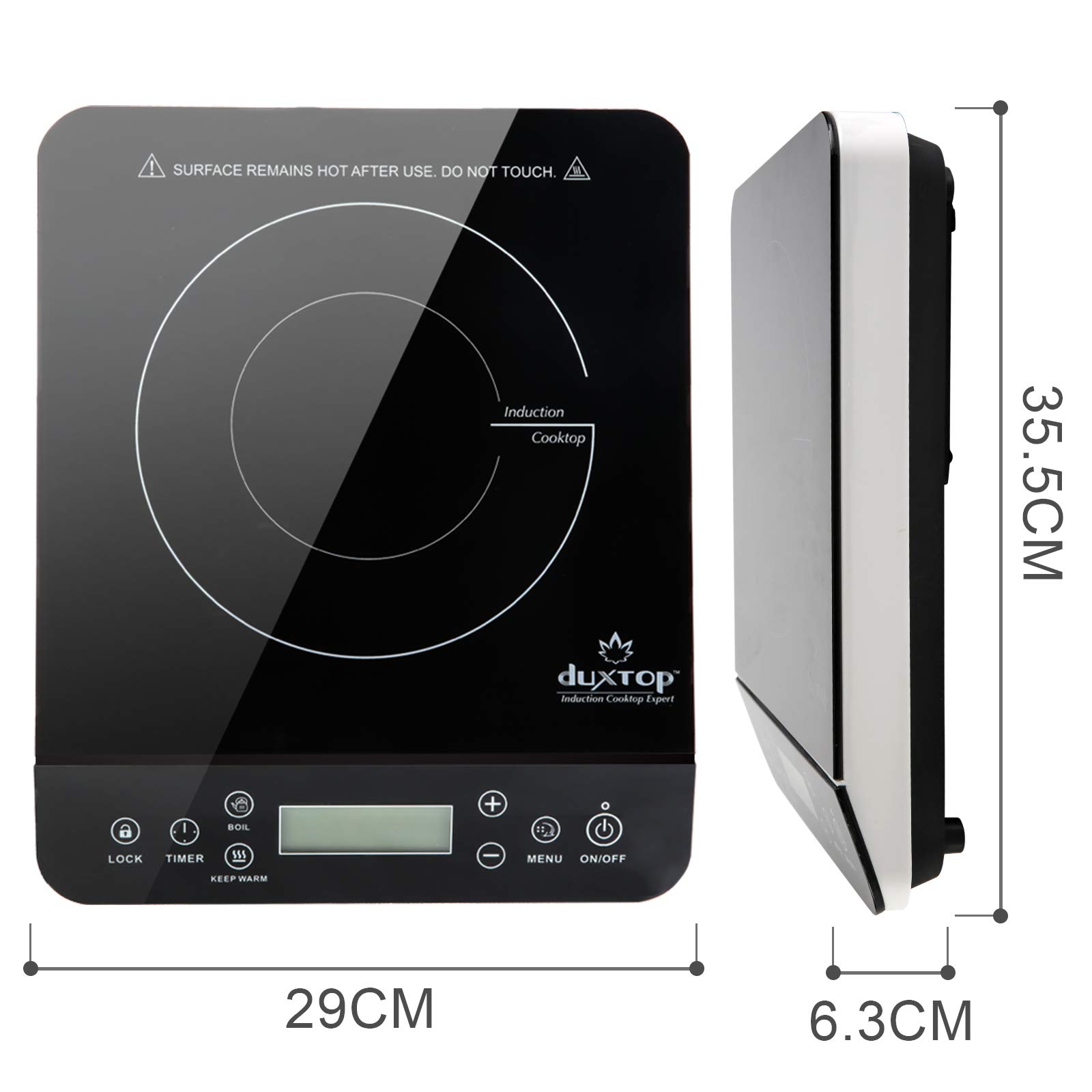 Duxtop Portable Induction Cooktop, Countertop Burner Induction Hot Plate with LCD Sensor Touch 1800 Watts, Black 9610LS BT-200DZ