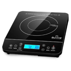 duxtop portable induction cooktop, countertop burner induction hot plate with lcd sensor touch 1800 watts, black 9610ls bt-200dz