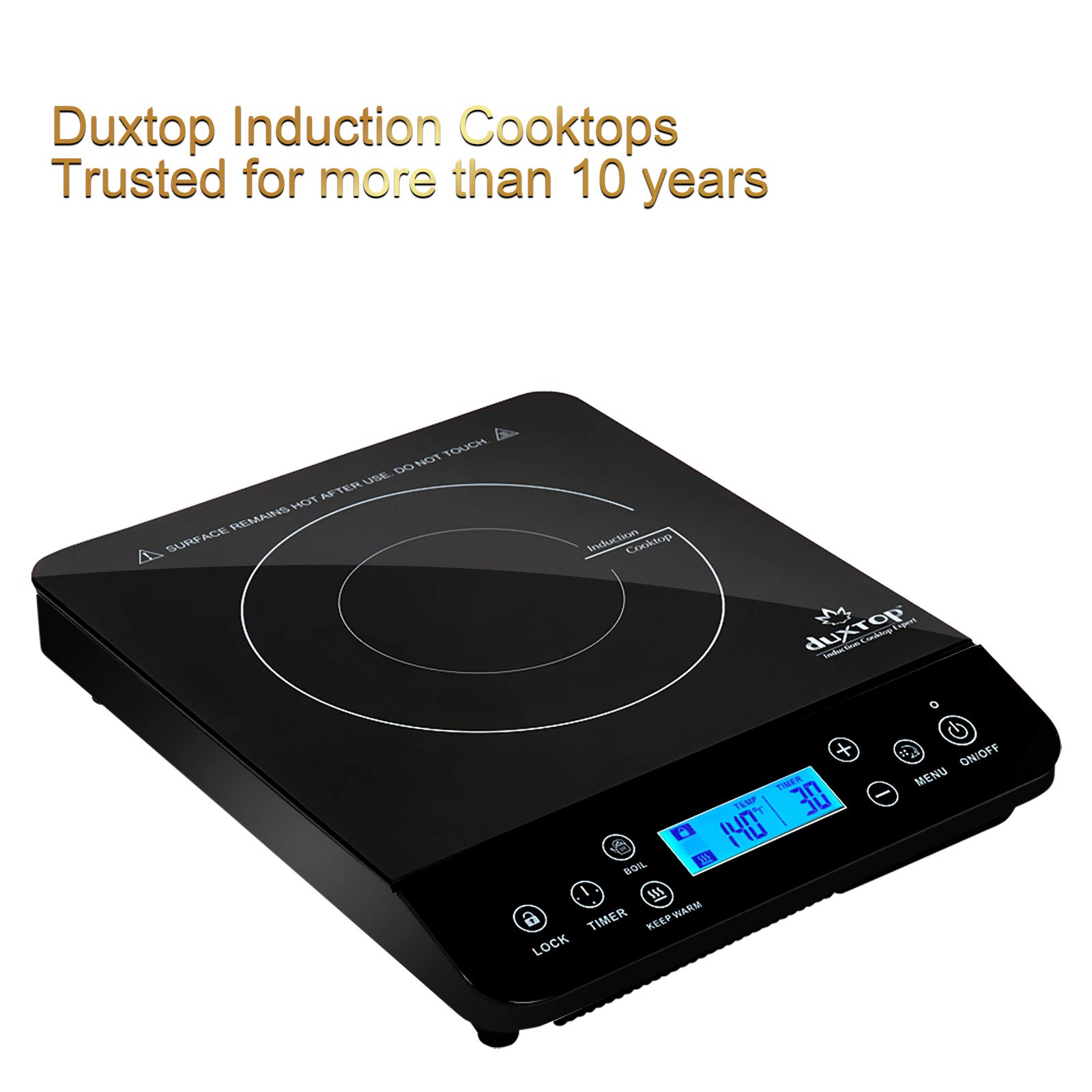 Duxtop Portable Induction Cooktop, Countertop Burner Induction Hot Plate with LCD Sensor Touch 1800 Watts, Black 9610LS BT-200DZ