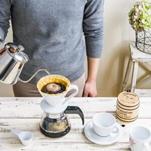 Pour Over Coffee Maker by Sanyo Sangyo: Porcelain Ceramic 1-to-4 Cup Dripper in 5 Beautiful Colors | Unique Drip Coffee Brewer for Fresh Filter Coffee–Elegant Smart Design: Better Brewing (Yellow)