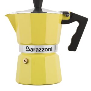 Barazzoni The Yellow Coloured Coffee Maker 3 Cups Product certified by the Accademia Italiana Maestri del Caffè.