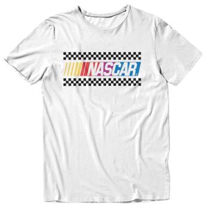 NASCAR Vintage Daytona 500 Shirt Racing Mens Graphic T-Shirt (Checkered White, Large)