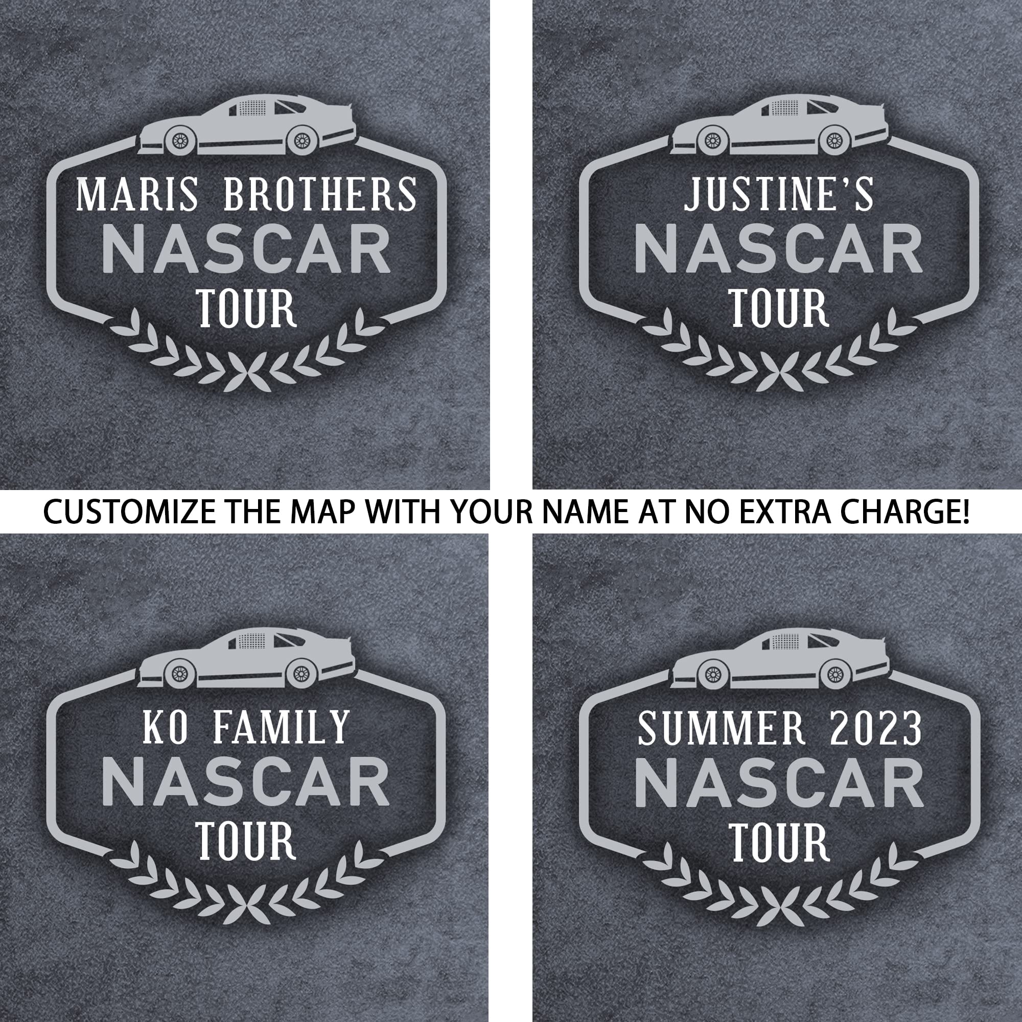 Holy Cow Canvas Personalized Canvas NASCAR Track Map with Push Pins, NASCAR Race Track Map, Customized NASCAR Gift, Push Pin USA Map NASCAR Racing, NASCAR Cup Series Map (Colorful Stripes)