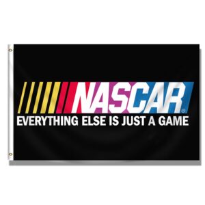 Kasflag NASCAR Racing Flag Banner in Black (3x5ft,Heavy Duty, Durable 150D Polyester) Brass Grommets For Outdoor Room Man Cave