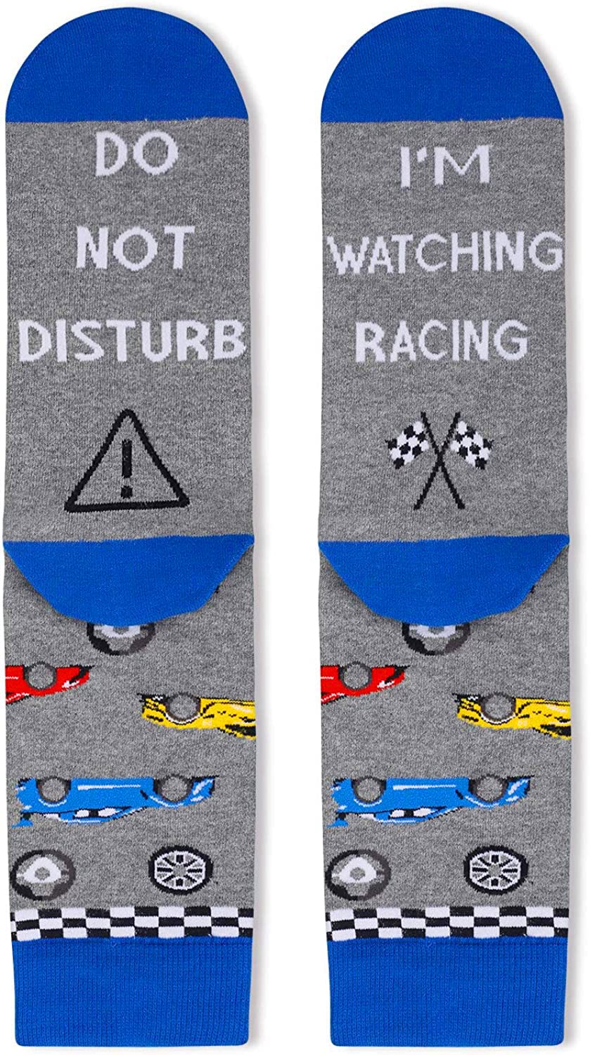 Zmart Gifts For Car Lovers, Funny Racing Car Gifts, Drag Racing Gifts For Men, Vintage Cool Old Race Car Socks For Men Stocking Stuffers