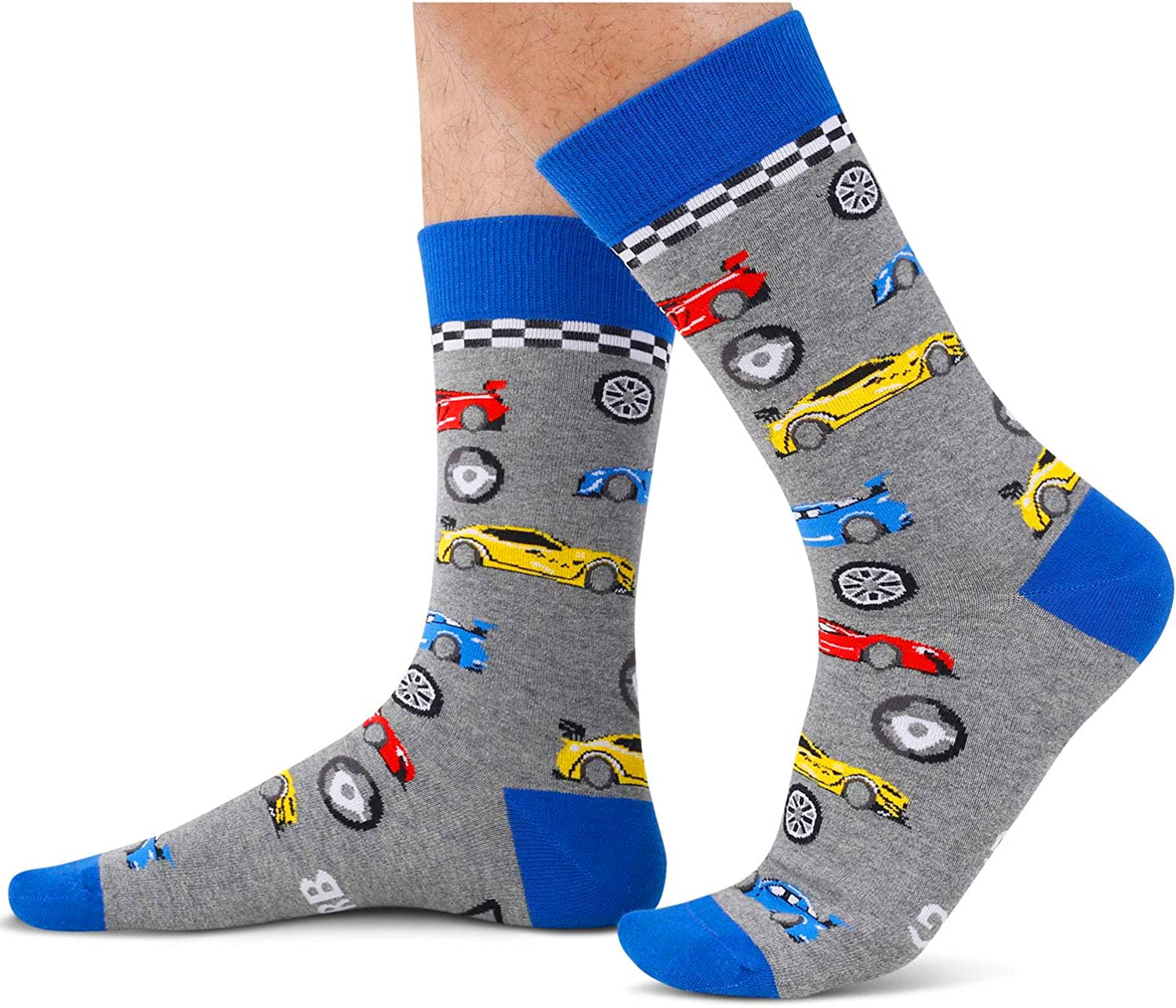 Zmart Gifts For Car Lovers, Funny Racing Car Gifts, Drag Racing Gifts For Men, Vintage Cool Old Race Car Socks For Men Stocking Stuffers