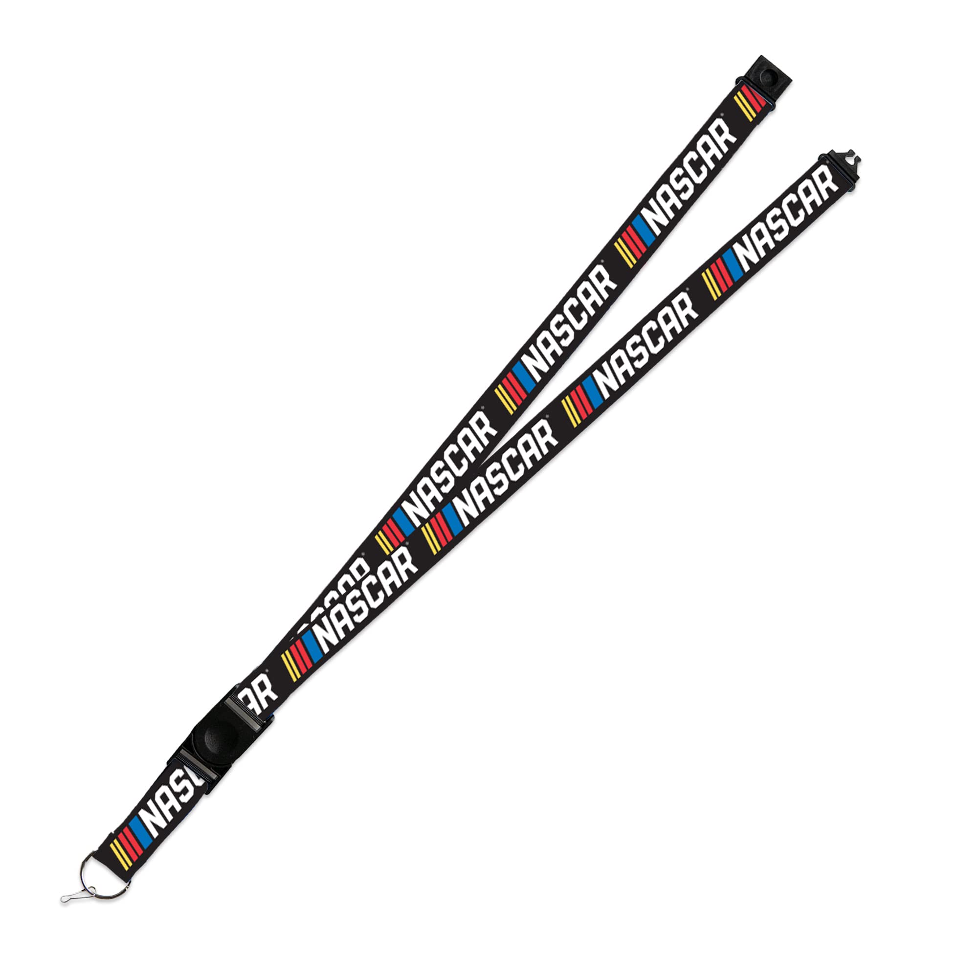 Rico Industries NASCAR Auto Racing Logo Black 18" x 1" Premium Unisex-Adult Safety Breakaway Lanyard