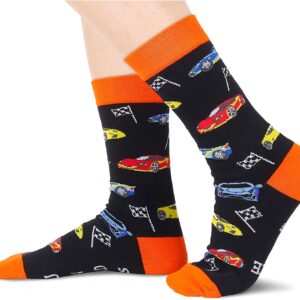 Zmart Drag Racing Gifts For Men, Funny Racing Car Gifts, Gifts For Car Lovers Guys, Vintage Cool Old Race Car Socks For Men In 2 Pack