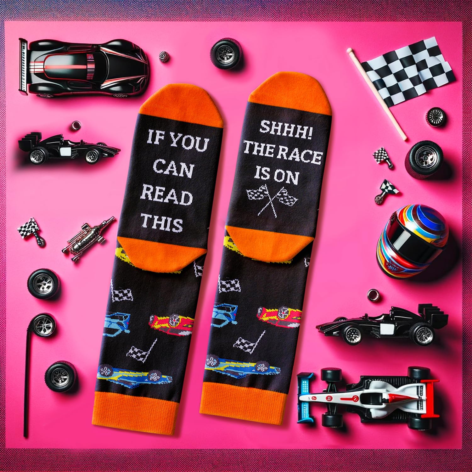 Zmart Drag Racing Gifts, Gifts For Car Lovers Guys, Funny Racing Car Gifts For Men, Vintage Cool Old Race Car Socks For Men