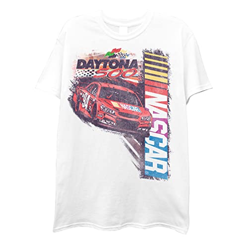 NASCAR Vintage Daytona 500 Shirt - Vintage Race Car Racing Mens Graphic T-Shirt (White, Small)