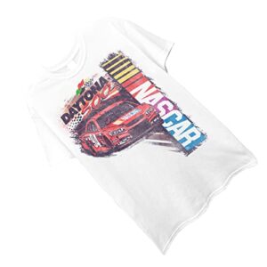 NASCAR Vintage Daytona 500 Shirt - Vintage Race Car Racing Mens Graphic T-Shirt (White, Small)