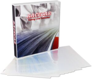 unikeep nascar themed collectible card storage binder complete with collector card storage pages (track)