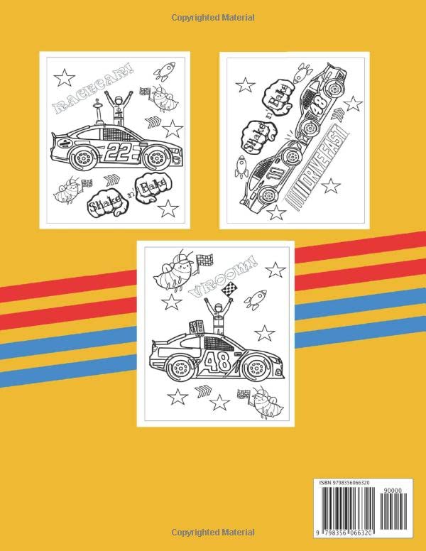 Racecar Coloring Book for kids.