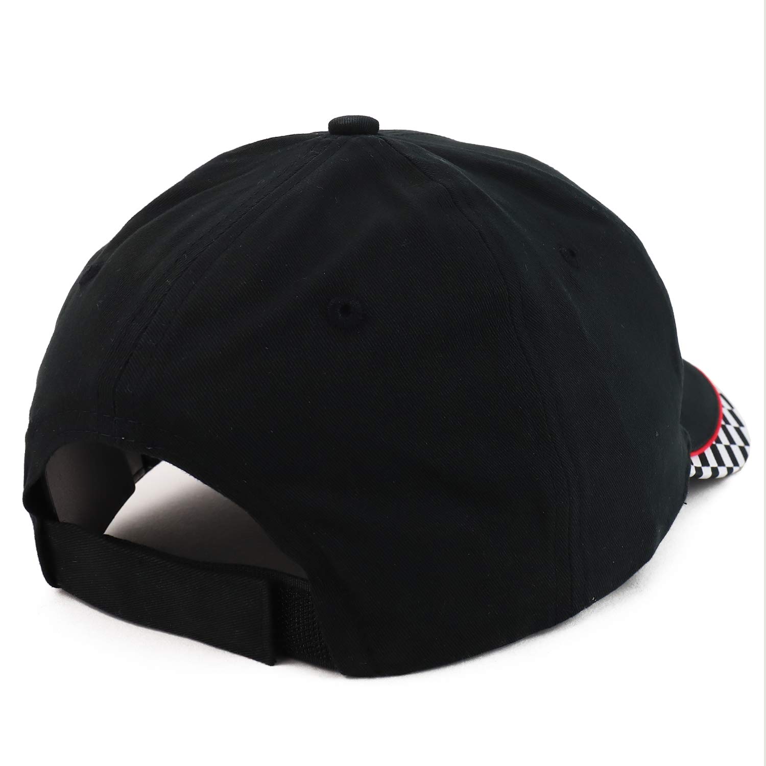 Armycrew Racing Flag Designed Bill Structured Baseball Cap - Black