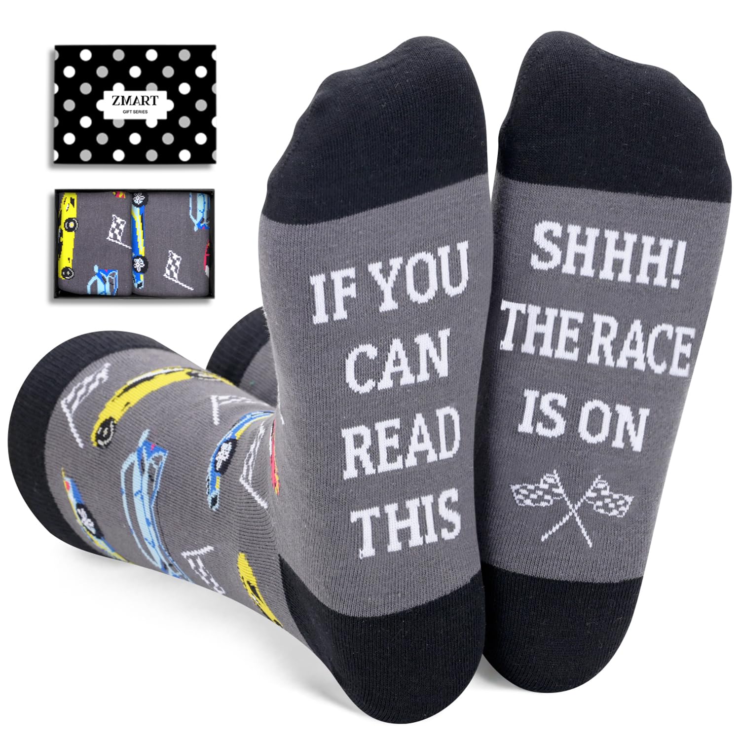 Zmart Car Guy Gifts, Funny Gifts For Car Lovers, Racing Car Gifts For Men, Drag Racing Gifts For Men, Cool Vintage Race Car Socks