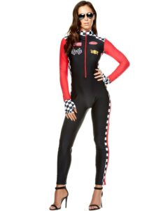 forplay women's sexy racer costume - race car driver costume with sunglasses, large/x-large, black