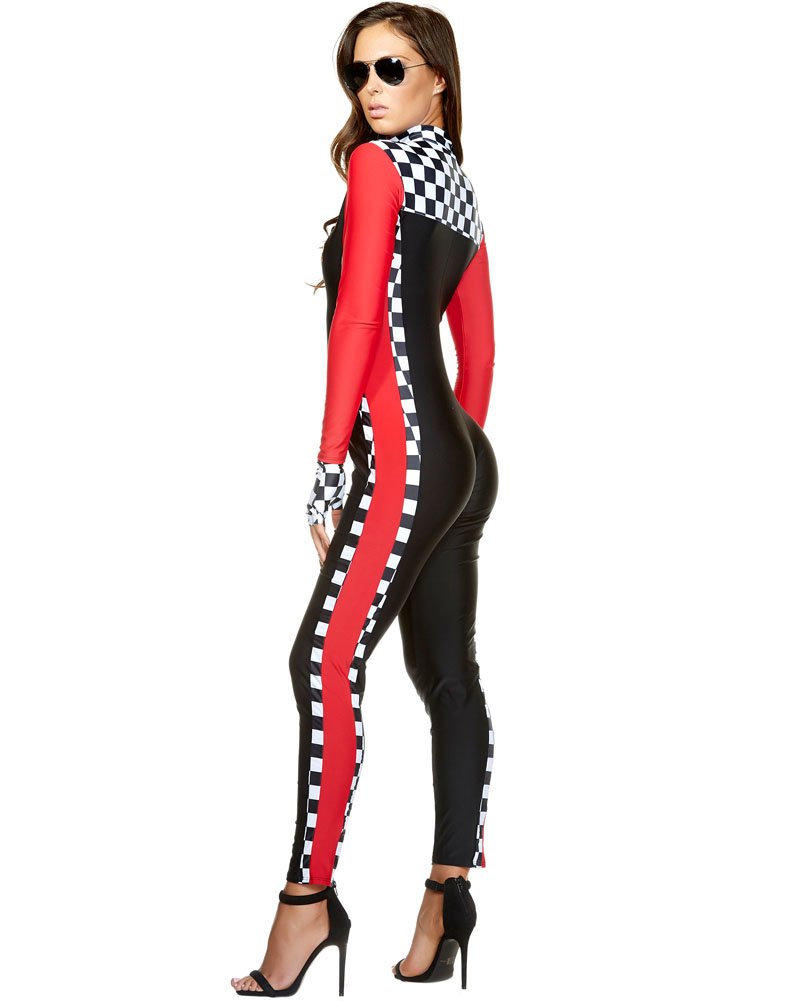 Forplay Women's Sexy Racer Costume - Race Car Driver Costume with Sunglasses, Large/X-Large, Black