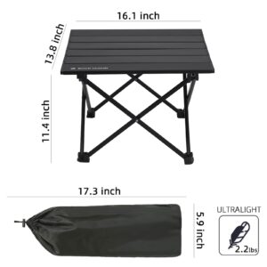 ROCK CLOUD Portable Camping Table Ultralight Aluminum Camp Table Folding Beach Table for Camping Hiking Backpacking Outdoor Picnic