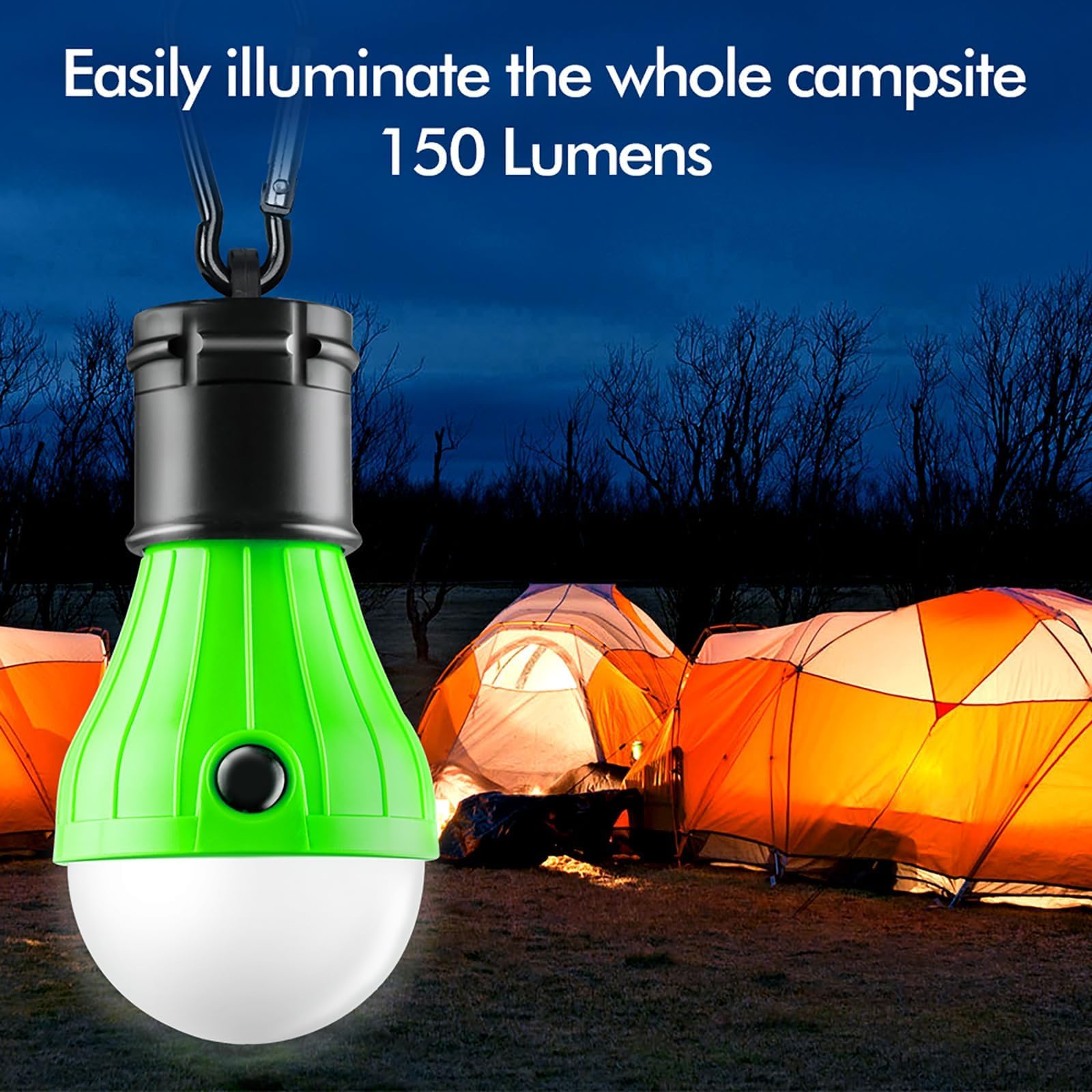 FLY2SKY Tent Lamp 4 Packs Portable LED Tent Lights Clip Hook Hurricane Emergency Lights LED Camping Lights Bulb Camping Lanterns Camping Equipment for Camping Hiking Backpacking Outage