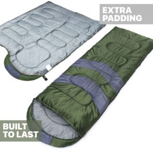 MalloMe Sleeping Bags for Adults Cold Weather & Warm - Backpacking Camping Sleeping Bag for Kids 10-12, Girls, Boys - Lightweight Compact Camping Essentials Gear Accessories Hiking Sleep Must Haves