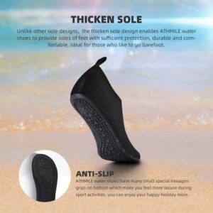 Water Shoes for Women Men Quick-Dry Aqua Socks Swim Beach Barefoot Yoga Exercise Wear Sport Accessories Pool Camping Must Haves Adult Youth Size, Black-w001, 11.5-12.5 Women/10.5-11.5 Men