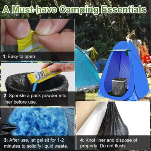 AOKE Portable Toilet Absorbent Gel Powder - 25 Pack Poo Deodorizing Treatment for Outdoor Camping and Hiking