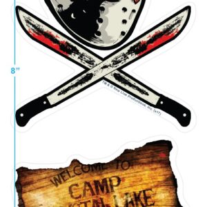 Friday The 13th Game Camp Crystal Lake Counselor T Shirt & Stickers (Large) Banana