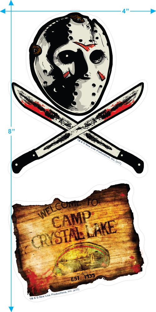 Friday The 13th Game Camp Crystal Lake Counselor T Shirt & Stickers (Large) Banana