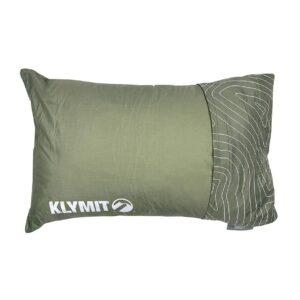 Klymit Drift Camping Pillow, Shredded Memory Foam Travel Pillow with Reversible Cover for Outdoor Use, Green, Regular