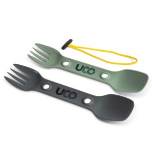 uco nylon utility spork camping spoon-fork-knife utensil, 2 pack