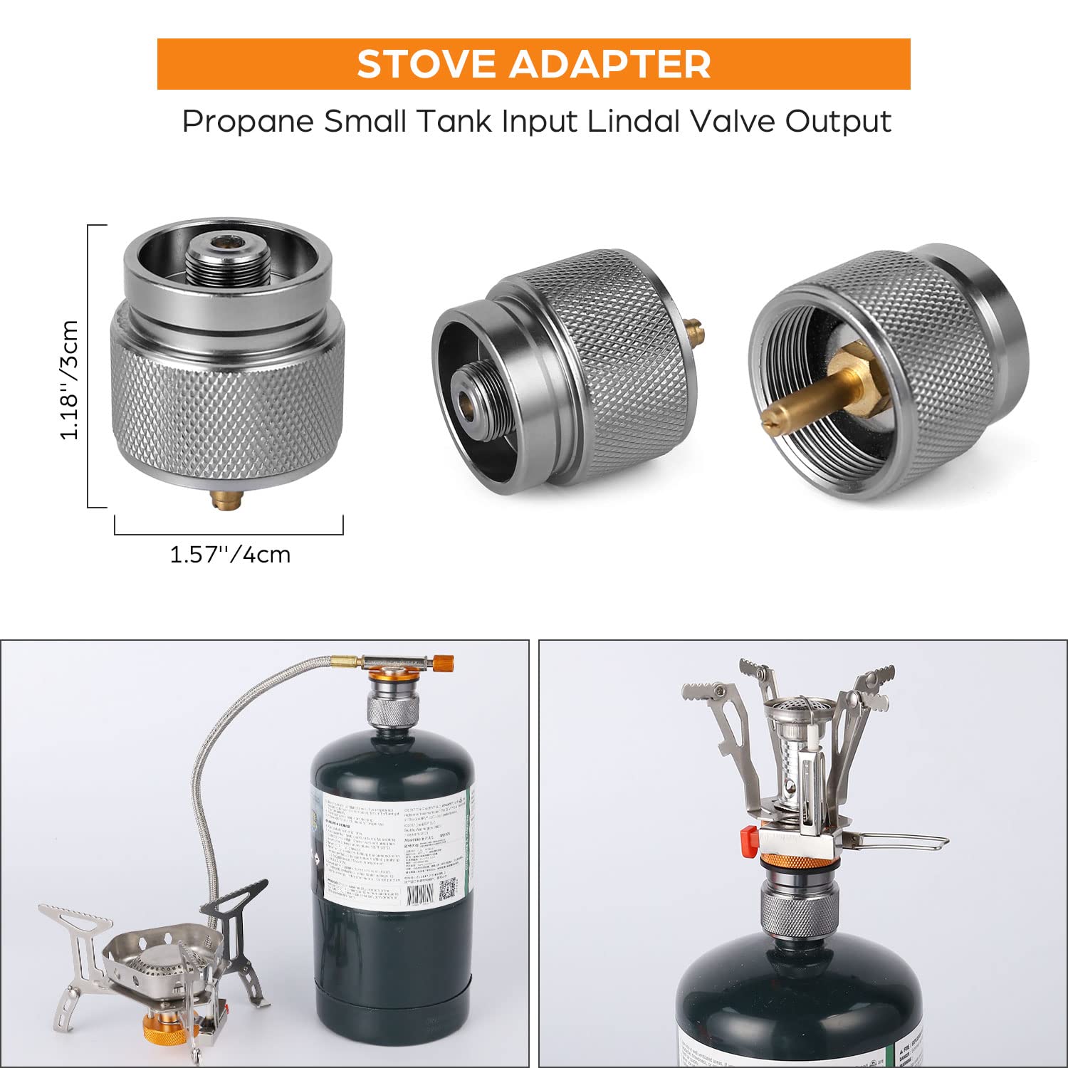 Odoland 3500W Windproof Camp Stove Camping Gas Stove with Fuel Canister Adapter, Piezo Ignition, Carry Case, Portable Collapsible Stove Burner for Outdoor Backpacking Hiking and Picnic