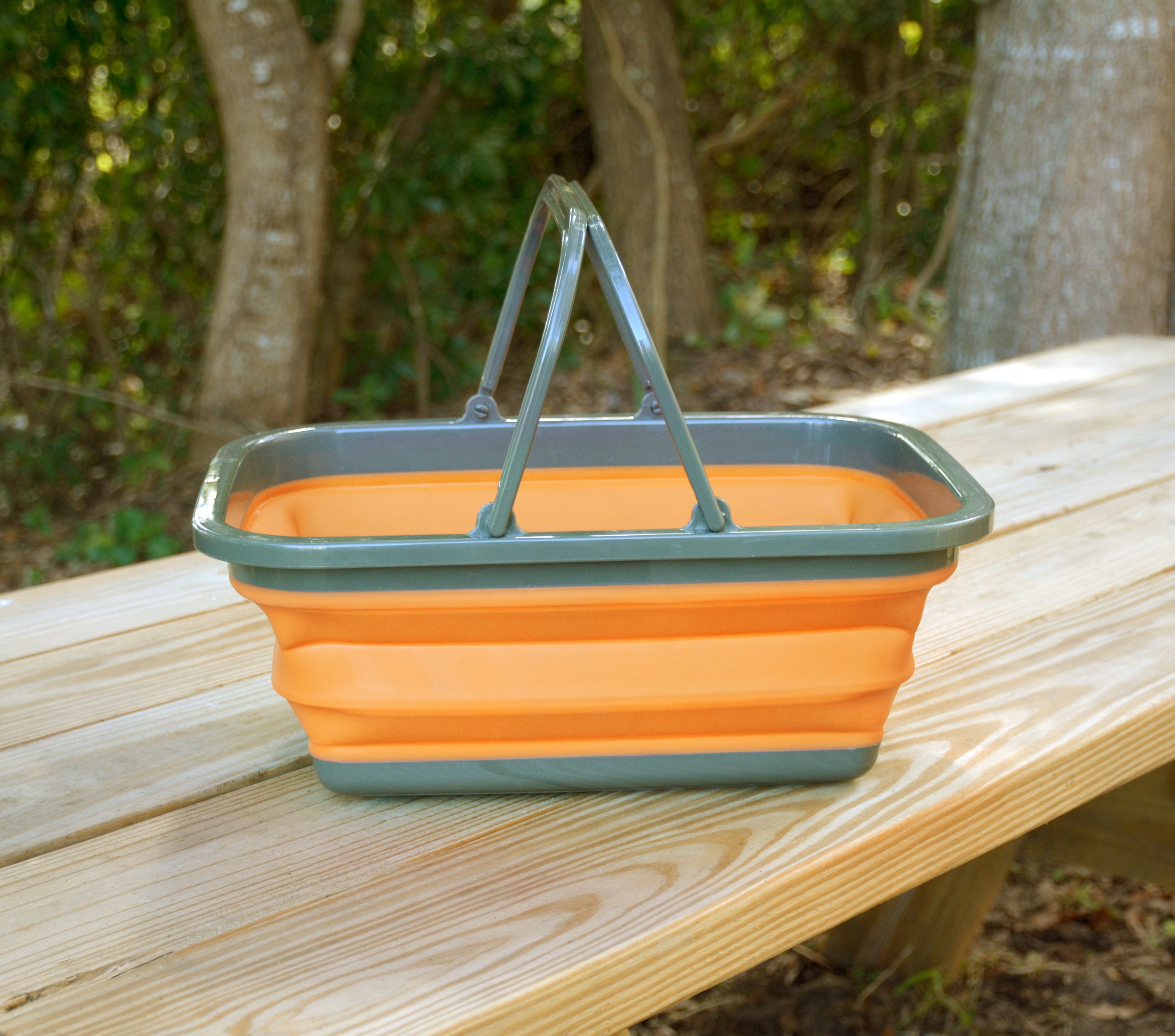 ust FlexWare Collapsible Sink with 2.25 Gal Wash Basin for Washing Dishes and Person During Camping, Hiking and Home, Orange, One Size (20-02735)