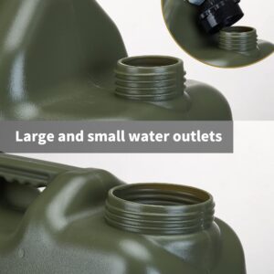 UPWOIGH 5 Gallon Water Jug, Camping Water Container, Truly No Leakage Water Storage, Large Military Green Water Tank,BPA Free Portable Emergency Overlanding Gear for Outdoors Hiking