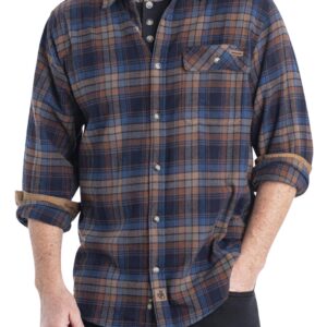 Legendary Whitetails Men's Long Sleeve Plaid Flannel Shirt with Corduroy Cuffs, X-Large