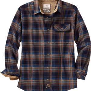 Legendary Whitetails Men's Long Sleeve Plaid Flannel Shirt with Corduroy Cuffs, X-Large