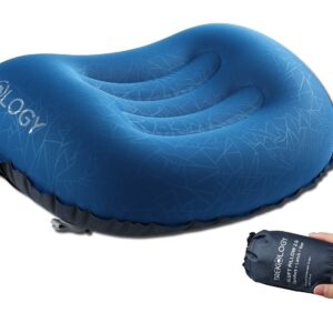 TREKOLOGY Ultralight Inflatable Camping Travel Pillow - ALUFT 2.0 Compressible, Compact, Comfortable, Ergonomic Inflating Pillows for Neck & Lumbar Support While Camp, Hiking, Backpacking