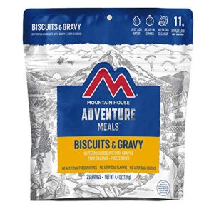 Mountain House Biscuits & Gravy | Freeze Dried Backpacking & Camping Food |2 Servings