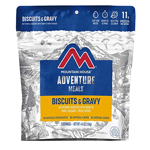 Mountain House Biscuits & Gravy | Freeze Dried Backpacking & Camping Food |2 Servings