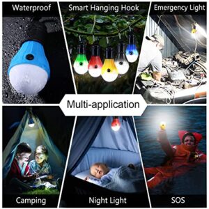 Camping Lights 5 Pack, PEMOTech Portable Camping Light 4 Lighting Modes, Battery Operated Hanging Tent Light LED Camping Tent Lantern Camping Equipment for Camping Hiking Backpacking Fishing Outage
