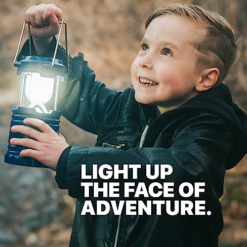 MalloMe Camping Lantern Multicolor 4 Pack Lanterns for Power Outages, Camping Lights for Tent Hanging, Camp Light Tent Lamp Emergency Battery Powered LED Lantern (Rechargeable Batteries Not Included)