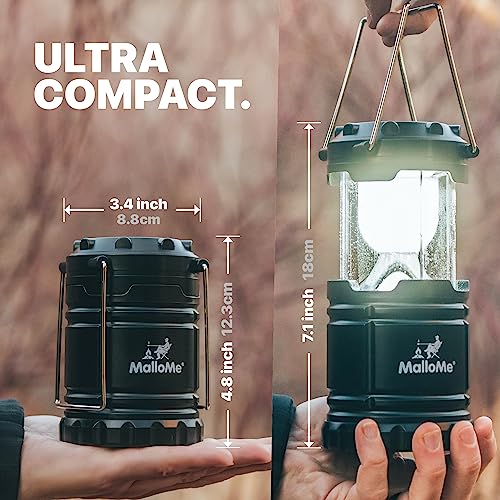 MalloMe Camping Lantern Multicolor 4 Pack Lanterns for Power Outages, Camping Lights for Tent Hanging, Camp Light Tent Lamp Emergency Battery Powered LED Lantern (Rechargeable Batteries Not Included)
