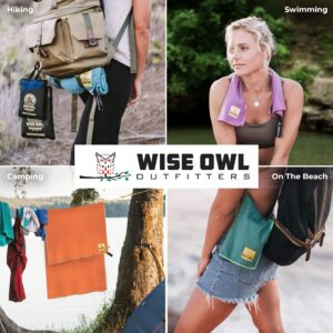 Wise Owl Outfitters Camping Towel Ultra Soft Compact Quick Dry Microfiber - Great for Fitness, Hiking, Yoga, Travel, Sports, Backpacking & The Gym - Free Bonus Hand Towel 24x48 MB