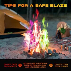 Fire Color Changing Packets Fire Pit (4 Pack) - Perfect for Any Campfire, Bonfire, Fire Pits & Outdoor Fireplaces - Perfect Magic Fire Cosmic Mystical Fire Campfire Accessories - Camping Games