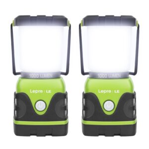 le 1000lm battery powered led camping lantern, waterproof tent light with 4 light modes, camping essentials, portable lantern flashlight for camping, hurricane, emergency, hiking, power outages