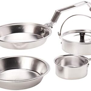 Coleman 5-Piece Outdoor Cooking Set, Includes Frying Pan, Pot with Lid, Plate, & Cup, Outdoor Aluminum Mess Kit for Camping, Tailgating, RVs, & Outdoor Cooking