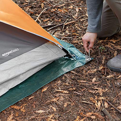 Amazon Basics Waterproof Camping Tarp, 9.5 ft × 11.3 ft, Dark Green